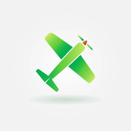 Airplane green sign - vector plane  or iconのイラスト素材