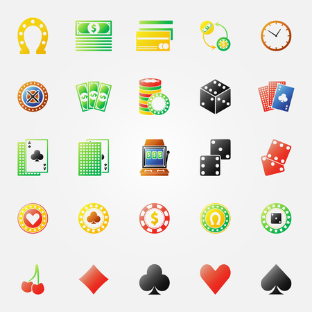 Casino icons - vector gambling symbols setのイラスト素材
