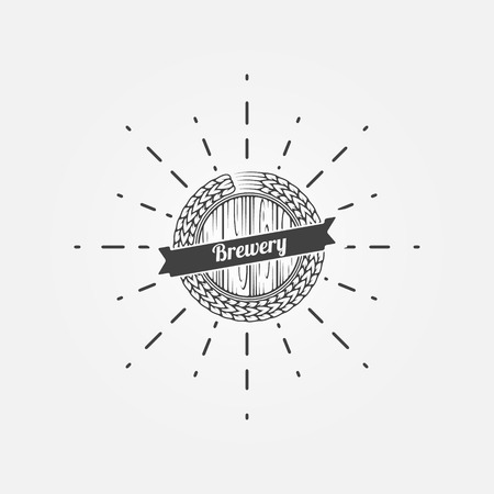Brewery logo or emblem - vector black beer symbolのイラスト素材