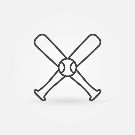 Baseball icon  - vector symbol in thin line styleのイラスト素材