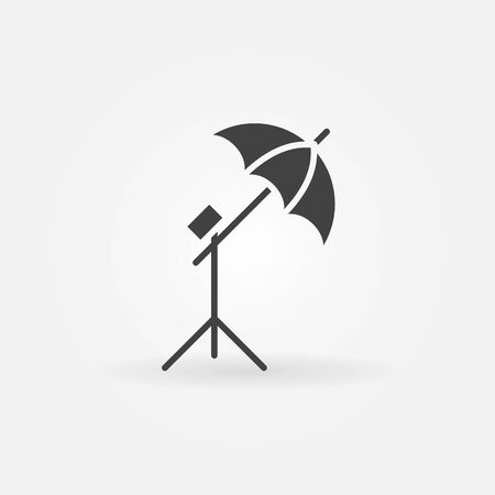 Light With Photo Umbrella icon - vector simple soft box logo or symbolのイラスト素材