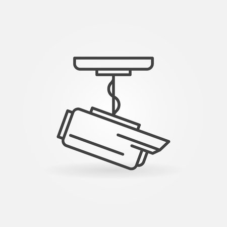 CCTV icon - vector security surveillance camera symbol in thin line styleのイラスト素材