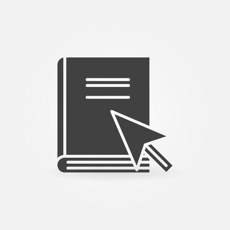 Internet education icon - vector book and mouse pointer or symbolのイラスト素材
