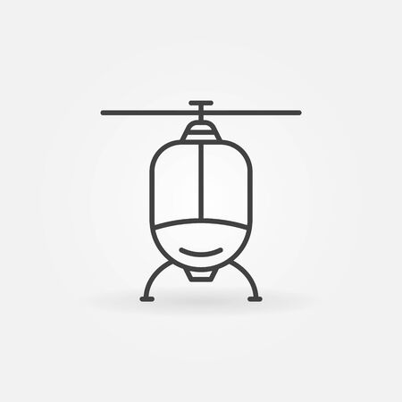 Helicopter linear icon - vector aircraft thin line symbol or logo elementのイラスト素材