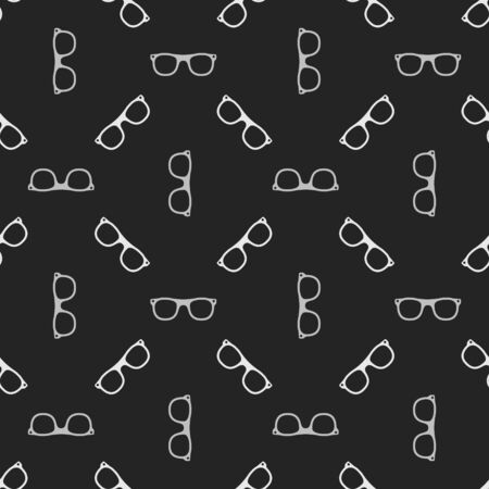 Dark eyeglasses seamless pattern - vector sunglasses or glasses textureのイラスト素材