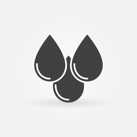 Three water drops icon - vector simple dark symbol or logo elementのイラスト素材