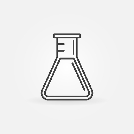 Conical flask icon - vector linear laboratory glass symbol or logoのイラスト素材