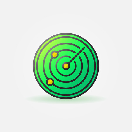 Glossy radar green icon - vector sonar colorful sign or logoのイラスト素材