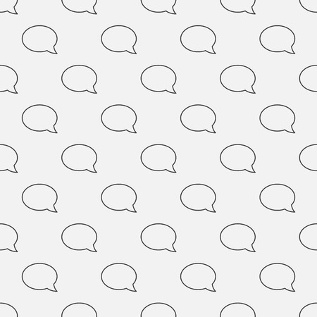 Chat seamless pattern - vector minimal texture or background made of thin line chat bubblesのイラスト素材
