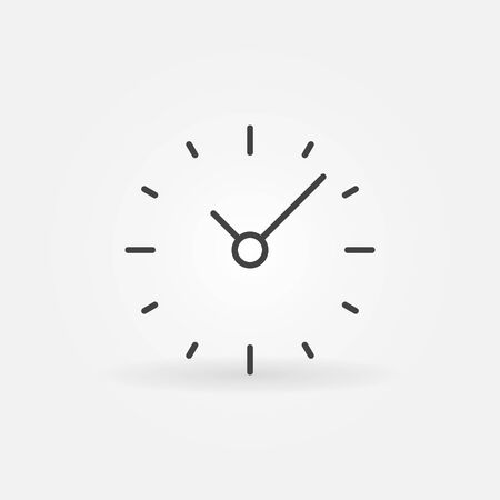 Simple clock icon - vector minimal clock sign in thin line style. Minimal time concept symbolのイラスト素材