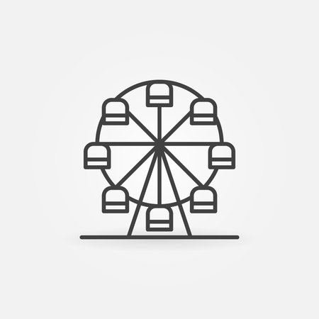 Ferris wheel icon - thin line carousel symbol or signのイラスト素材