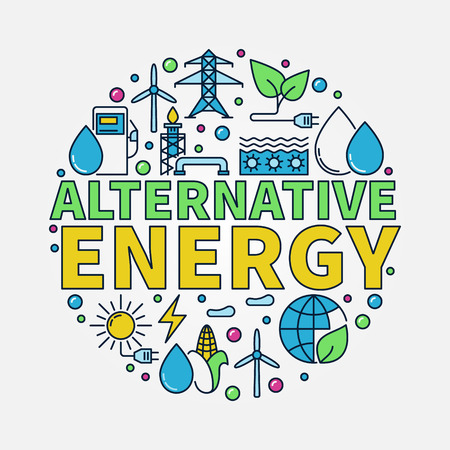 Alternative Energy round illustration.のイラスト素材