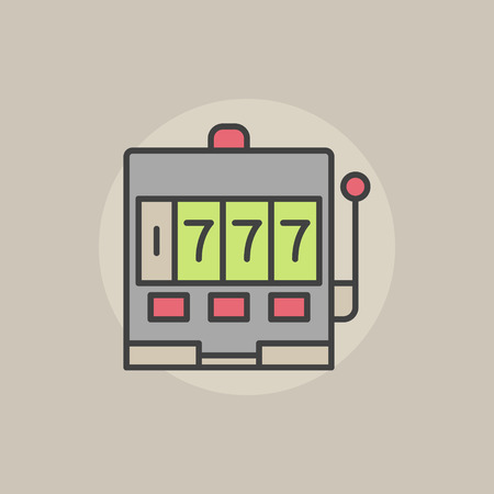 Vector slot icon. Colorful slot machine symbol. Jackpot signのイラスト素材