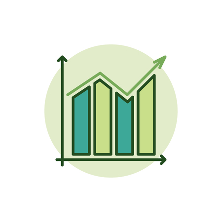 Graph green icon. Vector colorful financial concept symbol or business graph signのイラスト素材