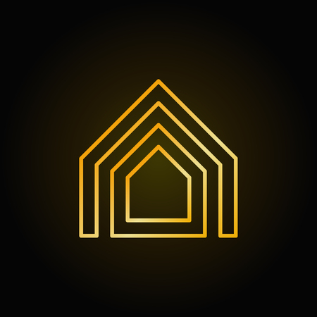 Property thin line golden iconのイラスト素材