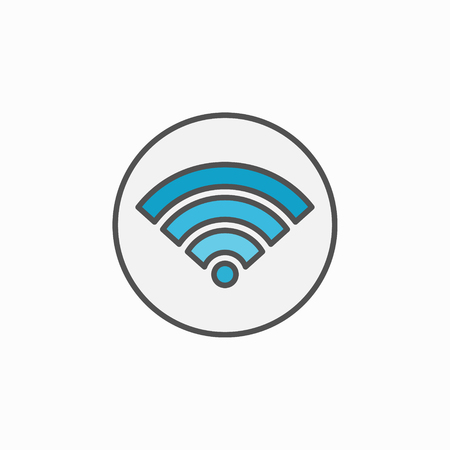 Colorful Wifi circle iconのイラスト素材