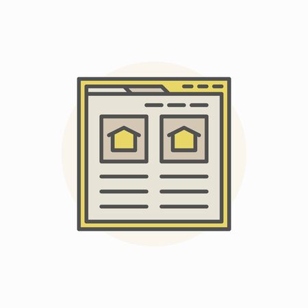 Searching house via internet iconのイラスト素材
