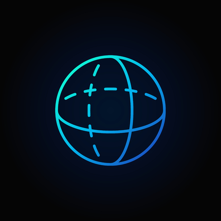 Blue volume sphere outline iconのイラスト素材