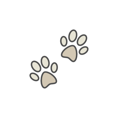 Pair of paw prints colored iconのイラスト素材