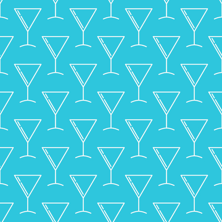 Martini cocktail glass blue patternのイラスト素材