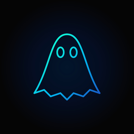 Ghost blue outline iconのイラスト素材