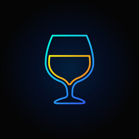 Cognac glass blue iconのイラスト素材