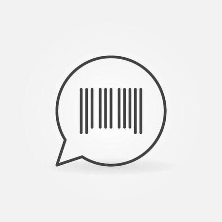 Barcode in speech bubble icon element in thin line styleのイラスト素材