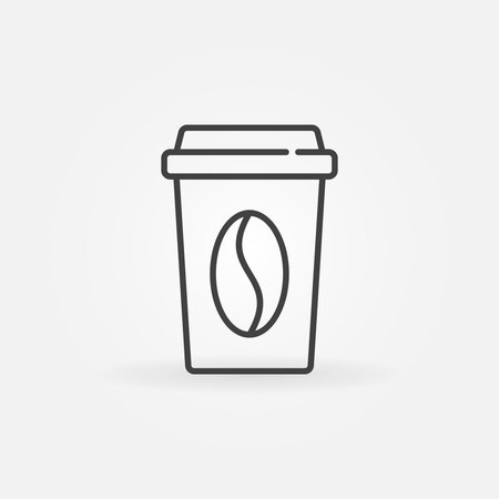 Paper coffee cup concept vector icon or design element in thin line styleのイラスト素材