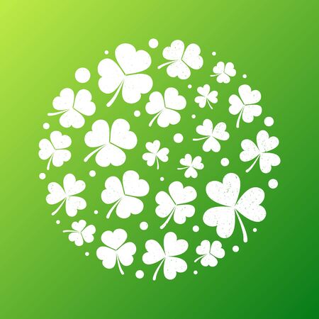 Distressed shamrock round shape. Vector illustrationのイラスト素材