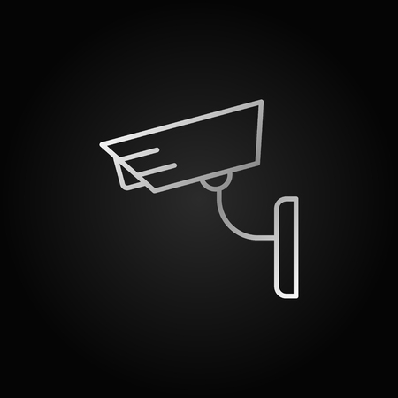 CCTV vector concept silver icon in thin line style illustration.のイラスト素材