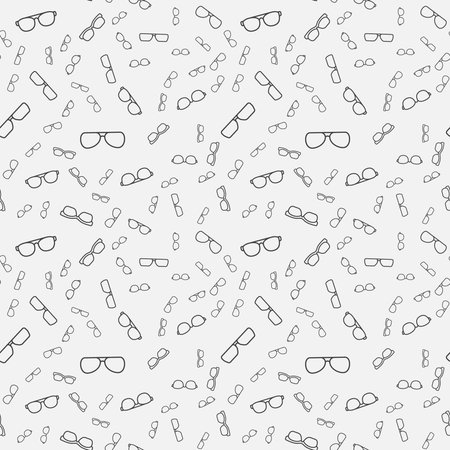 Minimal vector seamless pattern or background made with line glasses and eyeglasses.のイラスト素材