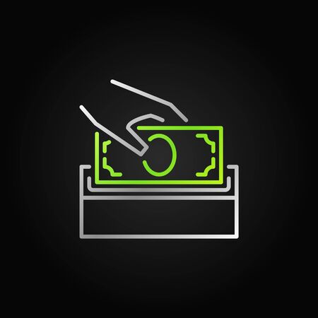 Donate money vector bright icon. Silver donation box signのイラスト素材