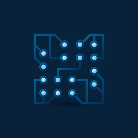 Circuit board vector concept technology icon or symbol.のイラスト素材