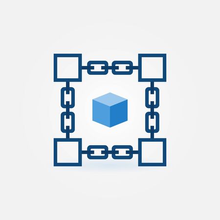 Blockchain modern vector icon. Block chain elementのイラスト素材