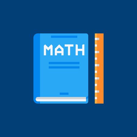 Mathematics book flat icon. Vector math book signのイラスト素材