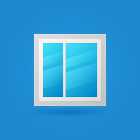 Plastic window colored vector icon or logo elementのイラスト素材
