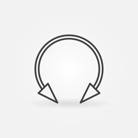 Spike circular barbell earring linear icon. Vector symbolのイラスト素材