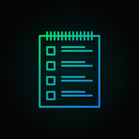 Survey colored linear icon. Vector checklist concept symbolのイラスト素材