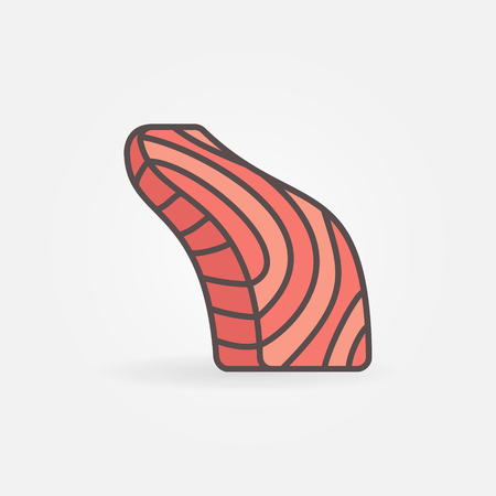 Fish fillet creative vector icon. Salmon fish slice flat sign.のイラスト素材