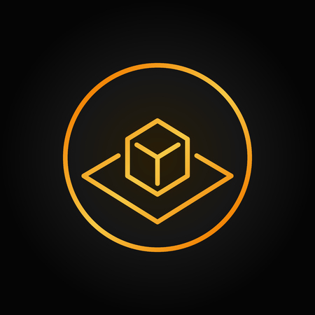 AR circle golden vector linear icon on dark backgroundのイラスト素材