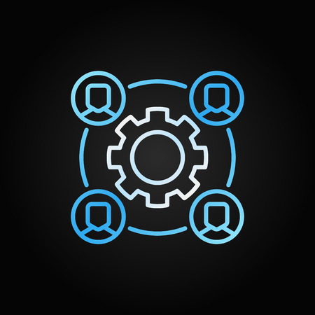 Outsourcing colored concept vector icon with silver gearのイラスト素材