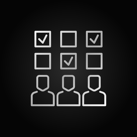 Survey vector silver icon or symbol in thin line styleのイラスト素材
