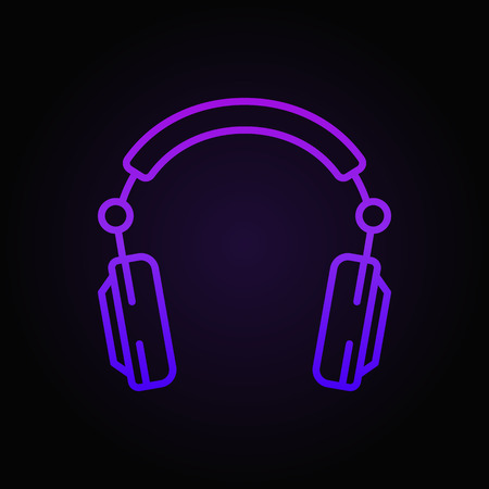 Over-Ear Headphones colored outline vector concept iconのイラスト素材