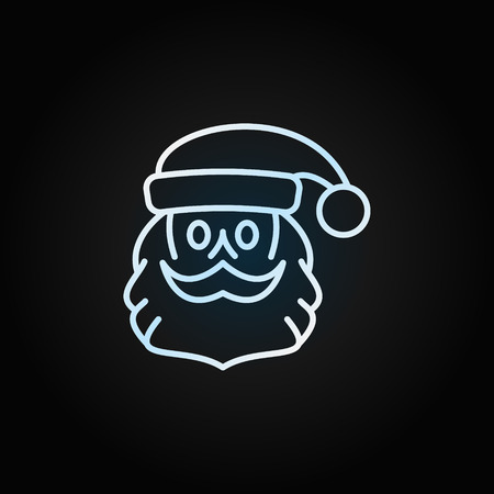 Santa claus face with beard and moustache linear iconのイラスト素材