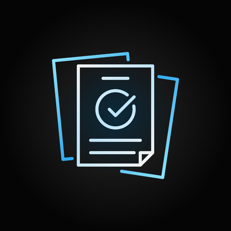 Papers with checkmark colorful line vector concept iconのイラスト素材