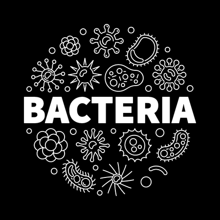 Bacteria round vector concept modern outline illustrationのイラスト素材