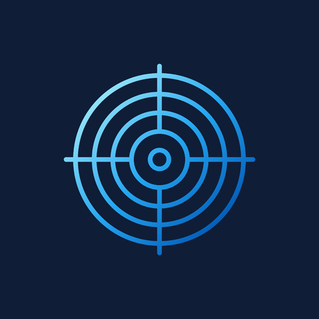 Crosshair vector blue icon in outline styleのイラスト素材