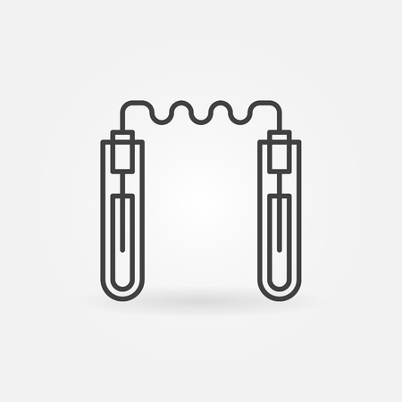 Connected test tubes icon. Vector symbol in thin line styleのイラスト素材