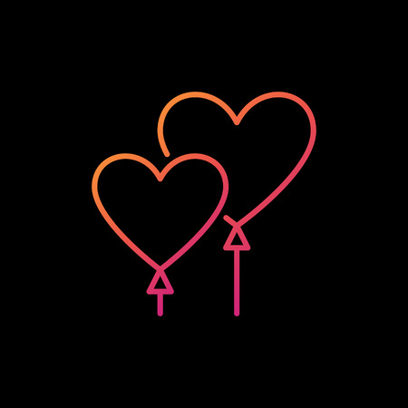 Balloons in Heart Shape vector colorful concept outline iconのイラスト素材