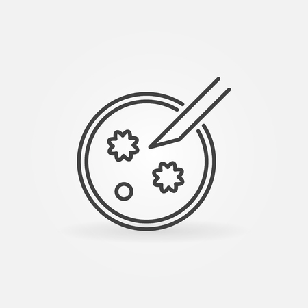 Petri Dish vector concept icon in thin line styleのイラスト素材